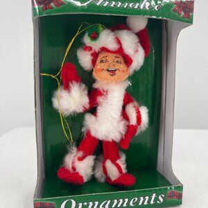 Peppermint Twist Elf Annalee Doll Christmas Ornament 4"